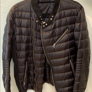 The Kooples puffy moto jacket for men.